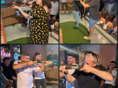 Laser clay shooting